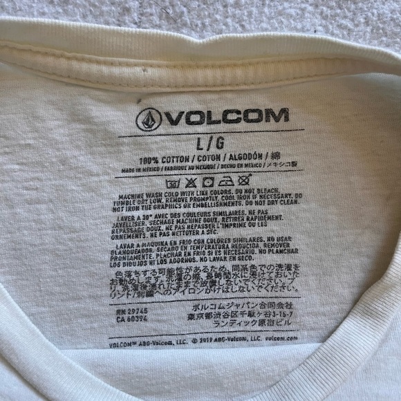 Volcom Men's Off-White Short Sleeve Tee - Picture 3 of 3